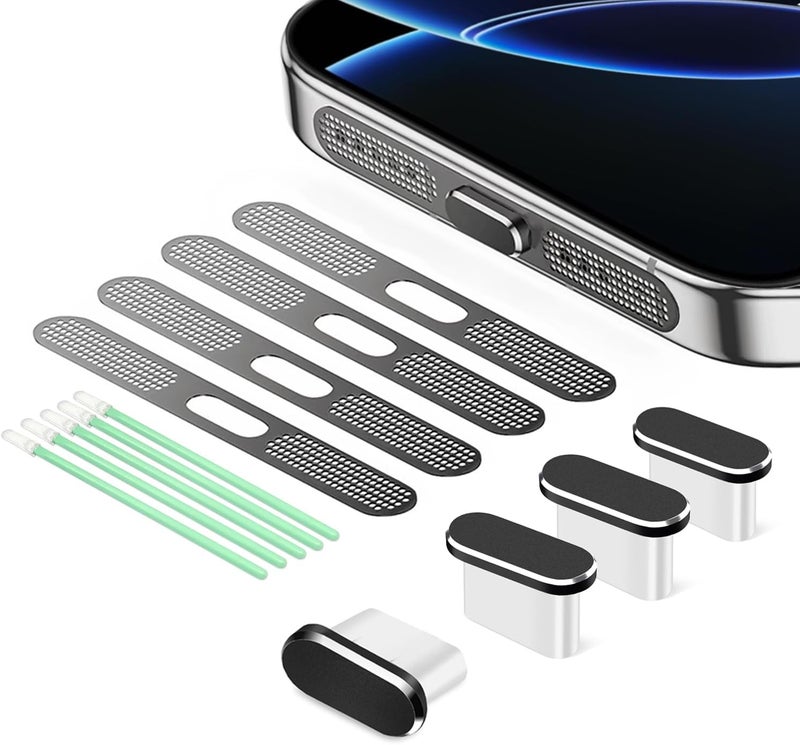 Goweewon USB C Dust Plug, 4 Pack USB C Port Cover, Type C Charging Port Plug Cover with Speaker Dust Cover, Phone Accessories for iPhone 17, iPhone 15/16/16 Plus/16 Pro/16 Pro Max - Image 1